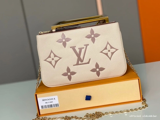 Official oldcobbler VUITTON POCHETTE DOUBLE LOUIS ZIP 0712